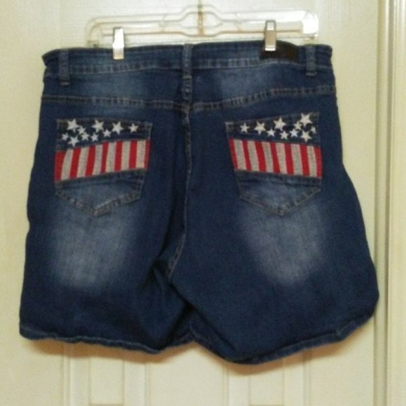 dkin Pants - Dkin Distressed Flag Shorts